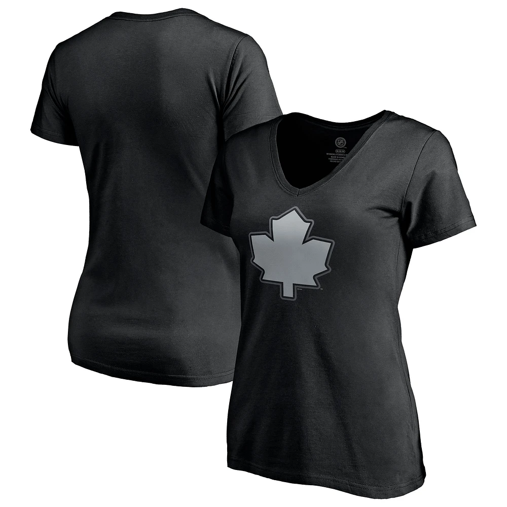 Women's Black Toronto Maple Leafs Special Edition Secondary Logo V-Neck T-Shirt
