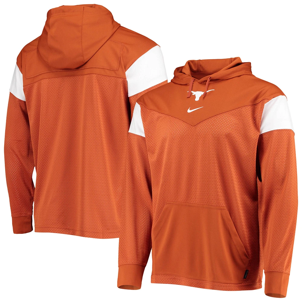 Men's Nike Texas Orange Texas Longhorns Sideline Jersey Pullover Hoodie