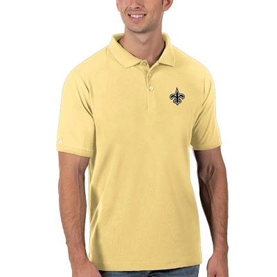 Men's Antigua Gold New Orleans Saints Legacy Pique Polo