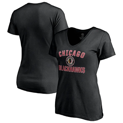 Women's Black Chicago Blackhawks Special Edition Victory Arch V-Neck T-Shirt