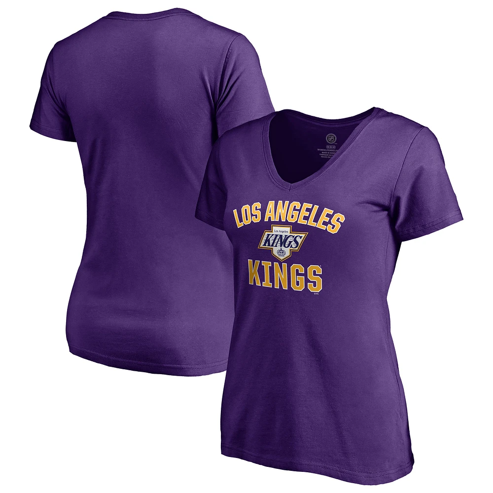 Women's Purple Los Angeles Kings Special Edition Victory Arch V-Neck T-Shirt