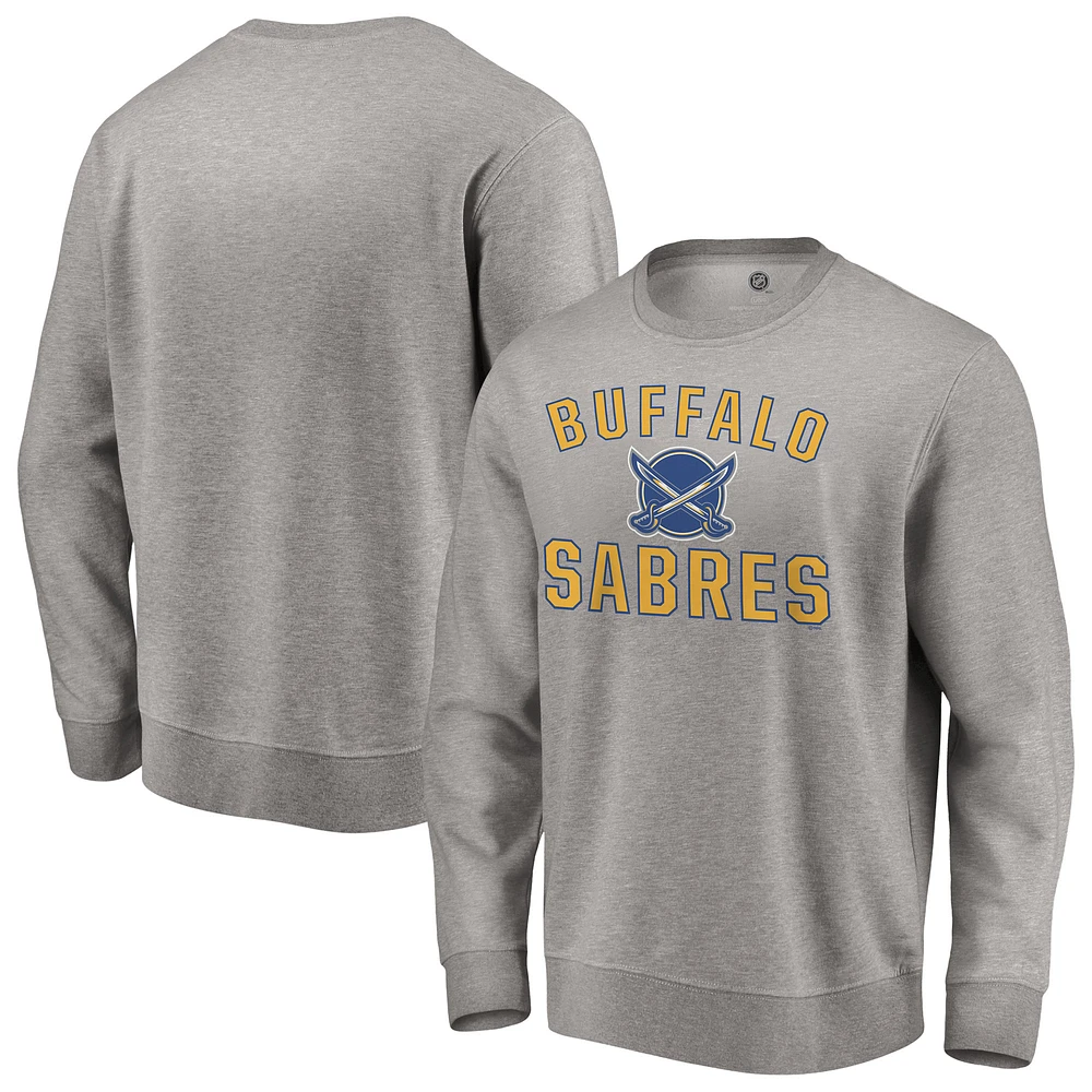 Men's Heather Gray Buffalo Sabres Special Edition Victory Arch Pullover Sweatshirt