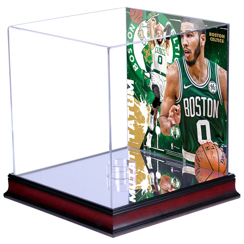 Jayson Tatum Boston Celtics Mahogany Basketball Display Case with Sublimated Plate