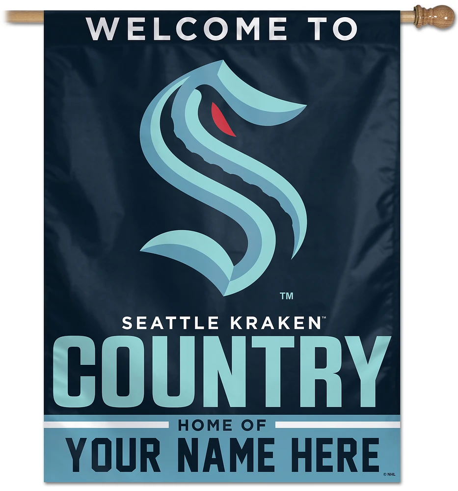 WinCraft Seattle Kraken Personalized 27'' x 37'' Single-Sided Vertical Banner