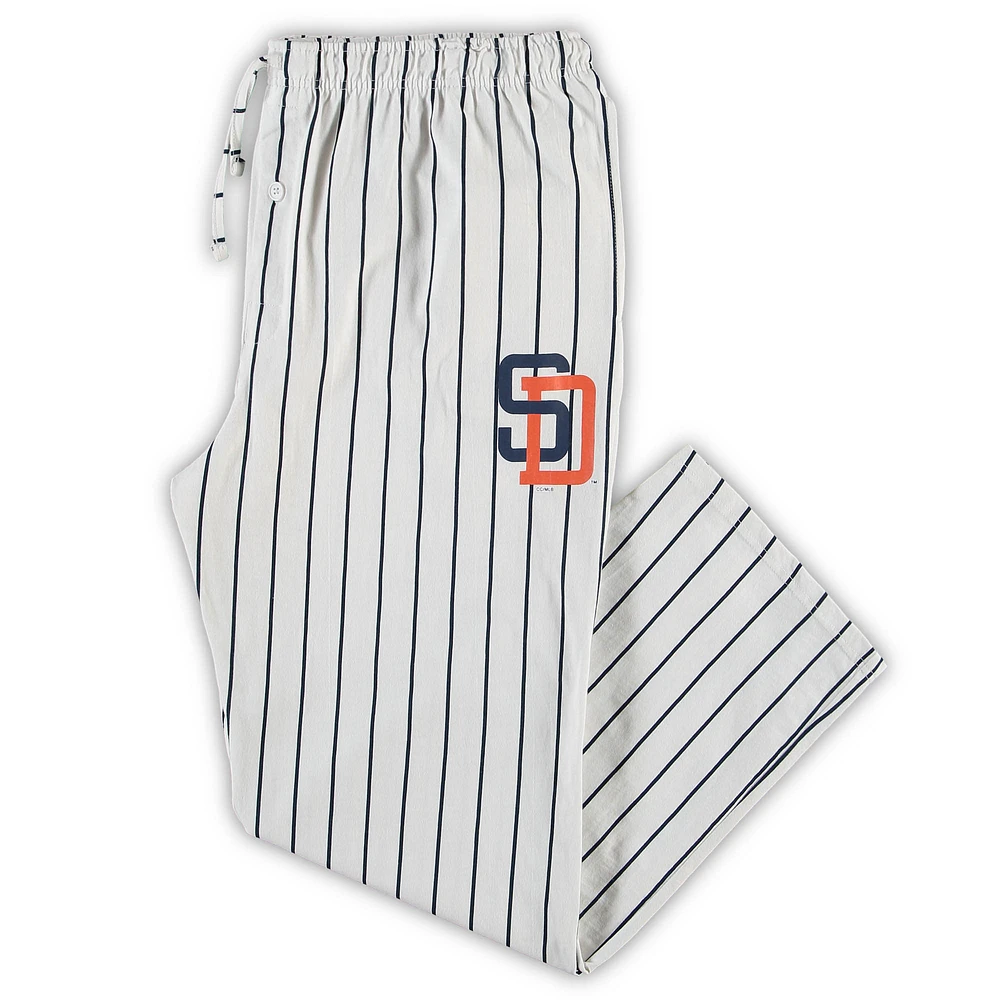 Men's Concepts Sport White/Navy San Diego Padres Big & Tall Pinstripe Sleep Pants