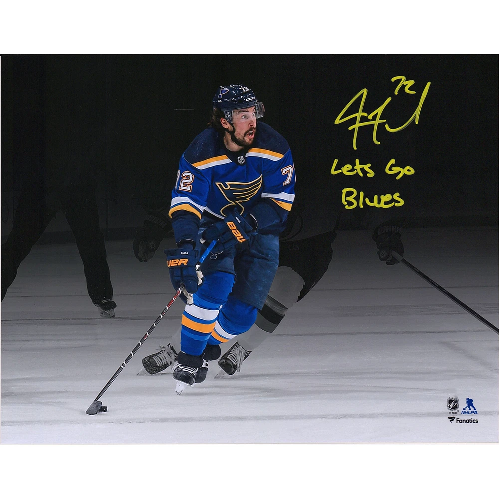 Justin Faulk St. Louis Blues Autographed 11" x 14" Spotlight Photograph with "Let's Go Blues" Inscription - Limited Edition of 20
