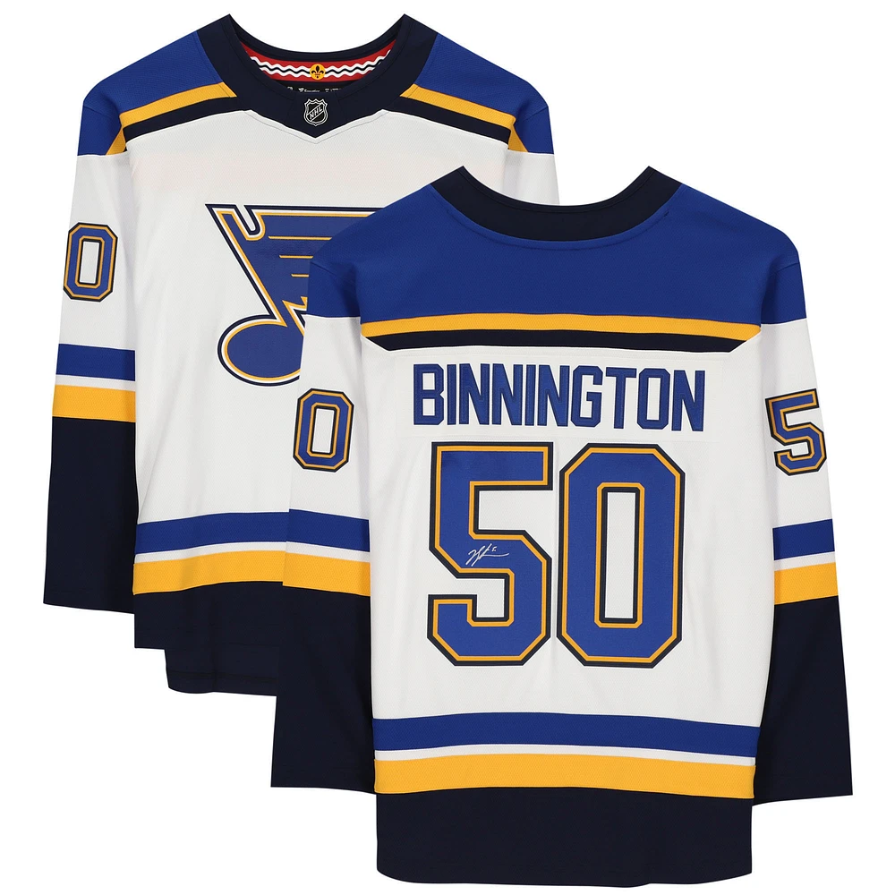 Jordan Binnington St. Louis Blues Autographed White Fanatics Breakaway Jersey