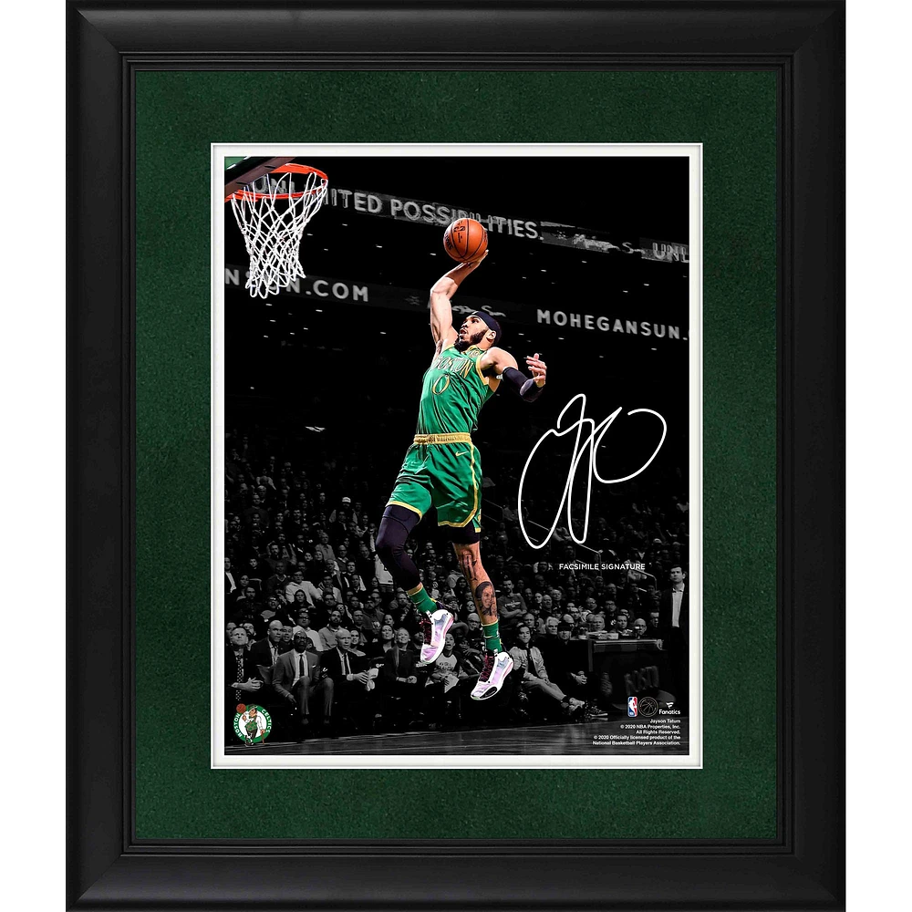 Jayson Tatum Boston Celtics Framed 11" x 14" Spotlight Photograph - Facsimile Signature