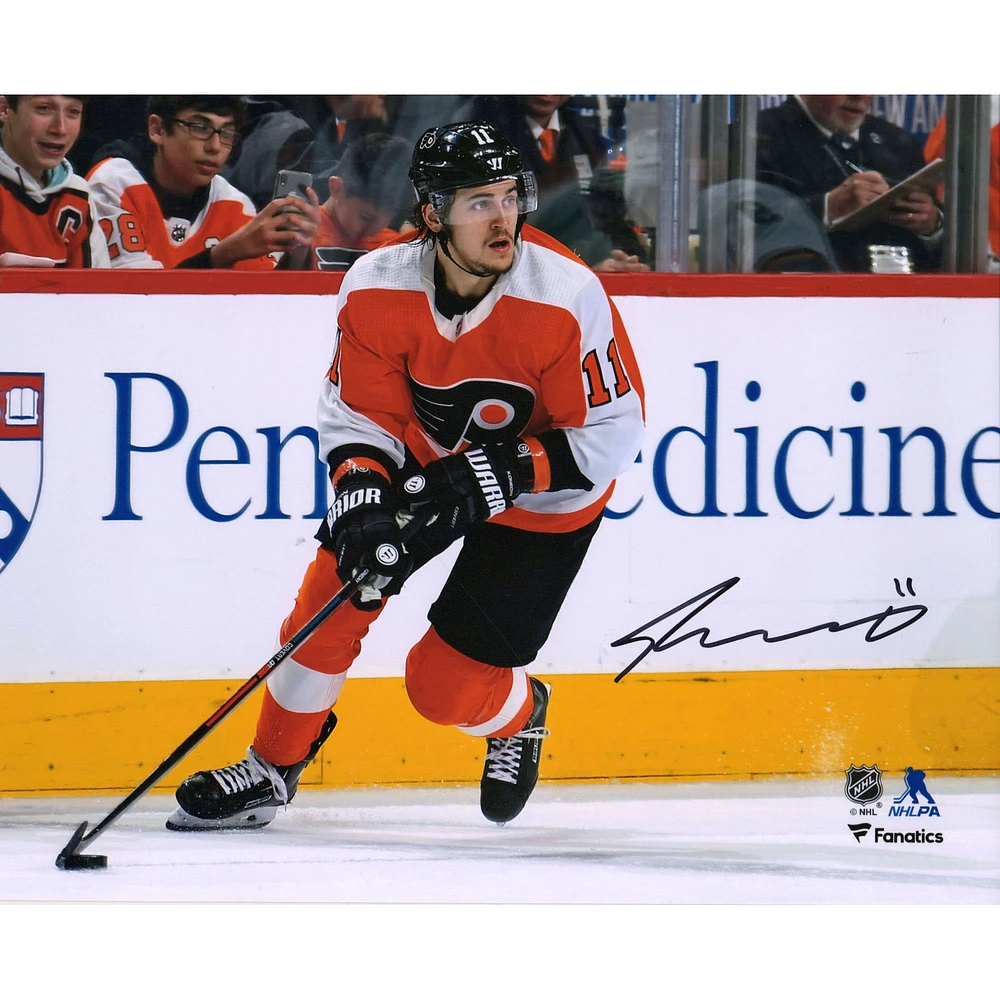 Travis Konecny Philadelphia Flyers Autographed 8" x 10" Orange Jersey Skating Photograph