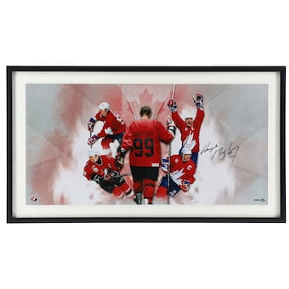 Wayne Gretzky Canada Olympic Team Framed Autographed 36" x 18" Homeland Photograph
