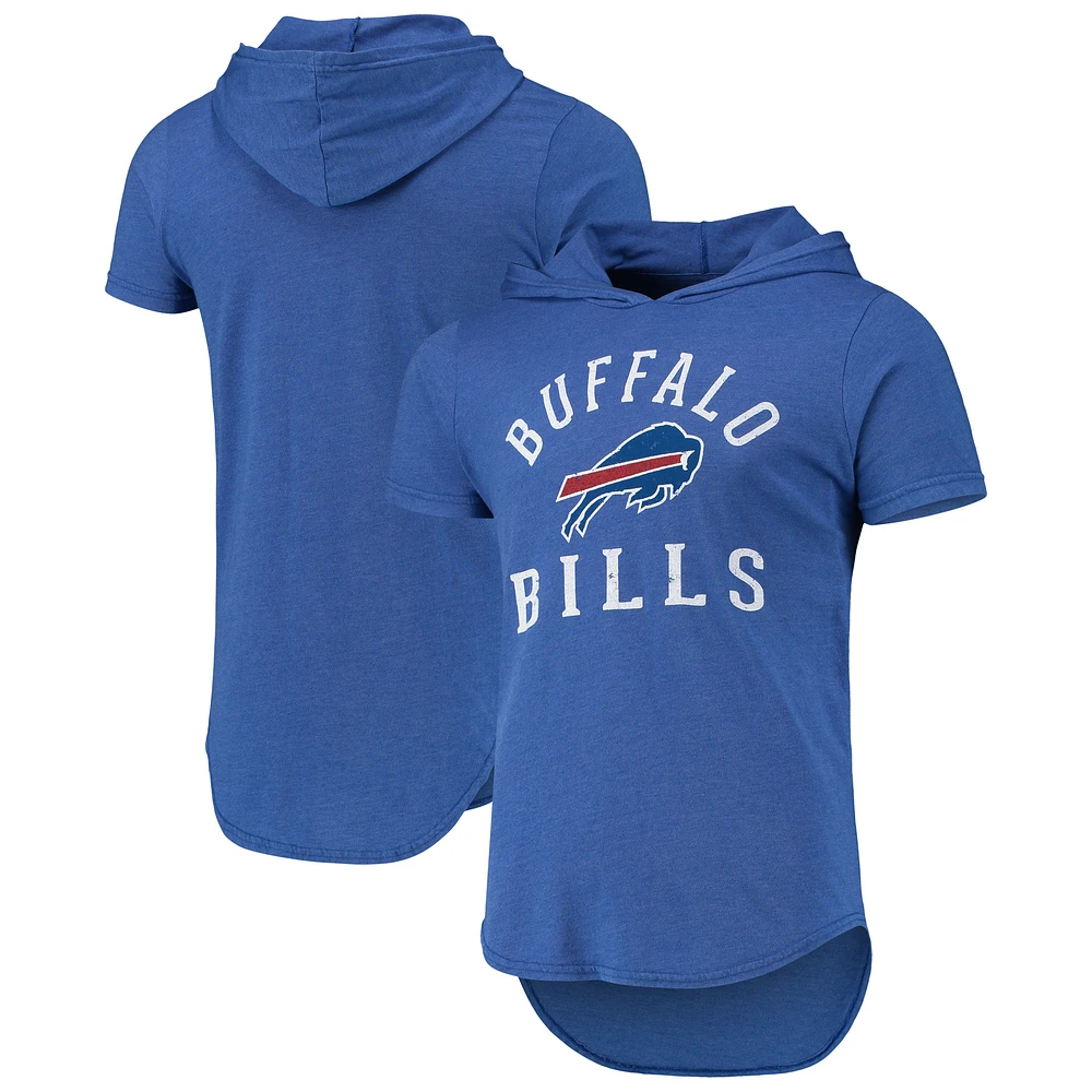 Men's Fanatics Heathered Royal Buffalo Bills Field Goal Tri-Blend Hoodie T-Shirt