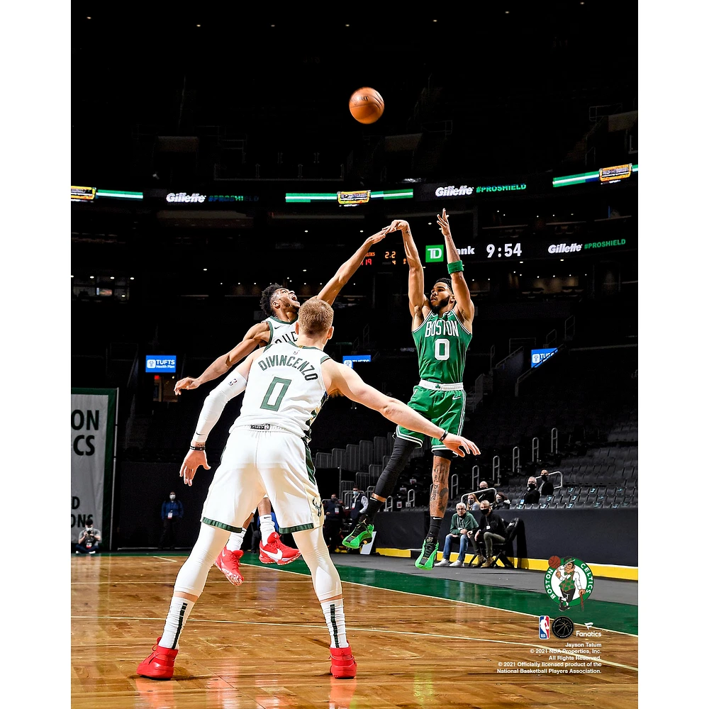 Jayson Tatum Boston Celtics Unsigned Game Winning Shot vs. Milwaukee Bucks Photograph