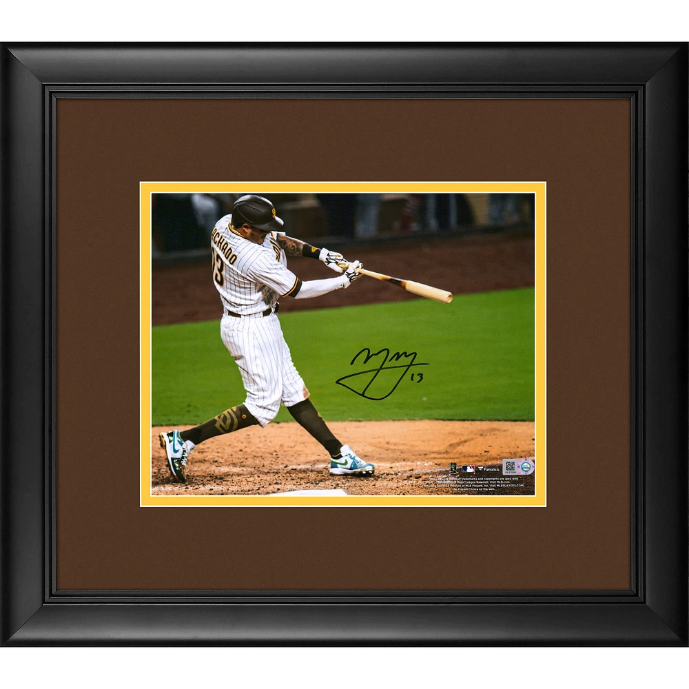 Manny Machado San Diego Padres Framed Autographed 8" x 10" Hitting Photograph