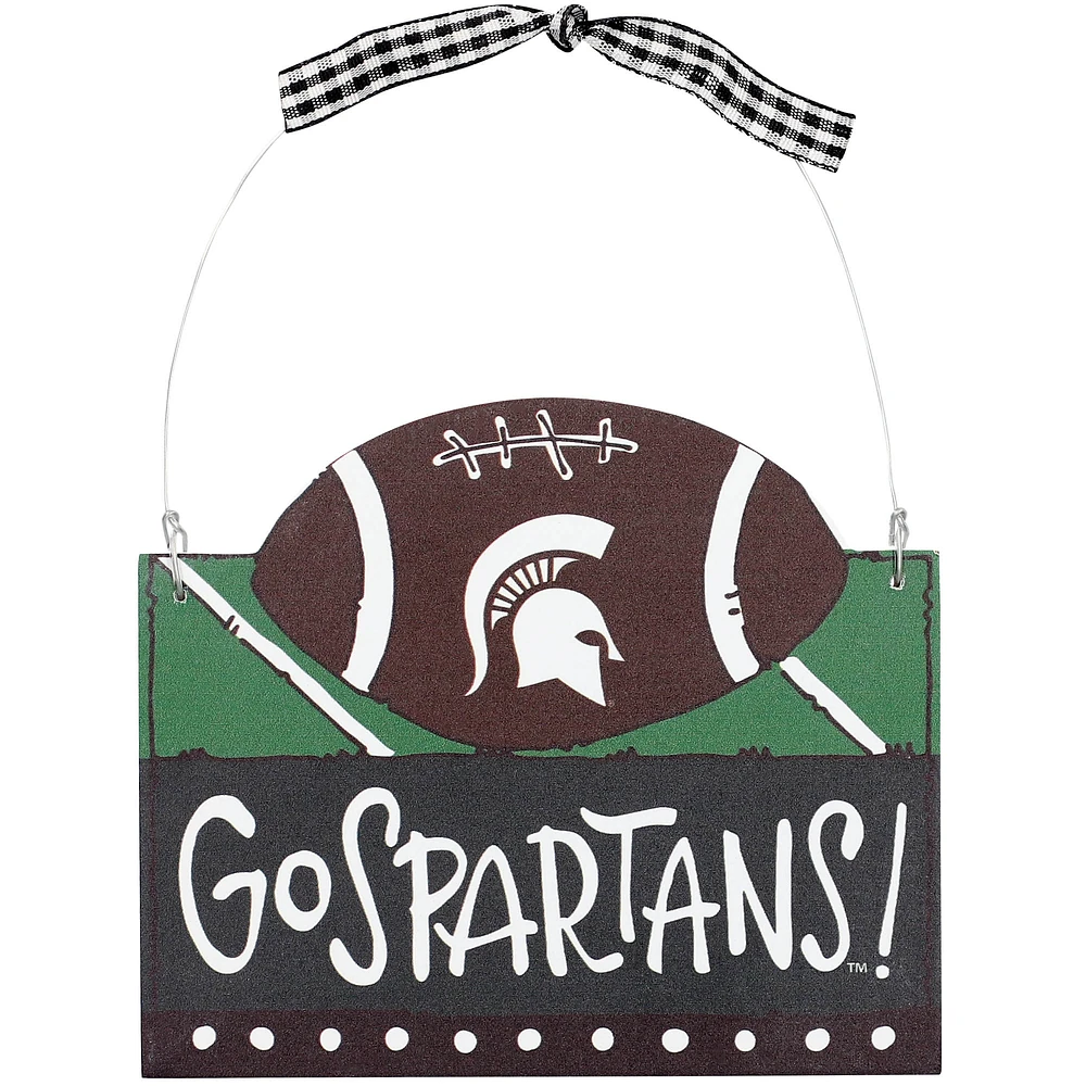 Michigan State Spartans Logo Football Ornament
