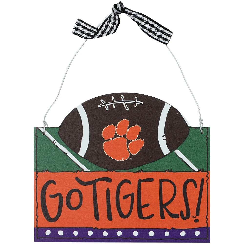 Clemson Tigers Logo Football Ornament
