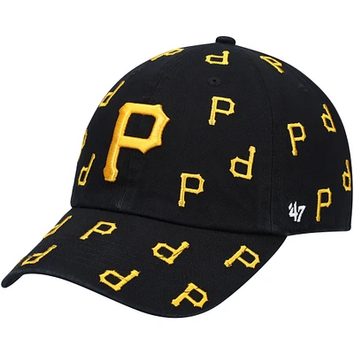 Women's '47 Black Pittsburgh Pirates Confetti Clean Up Adjustable Hat