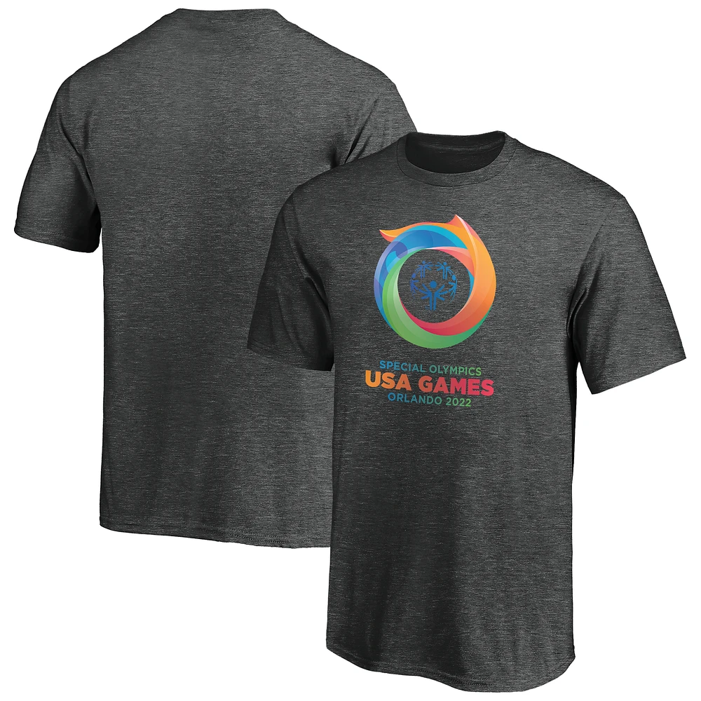 Youth Fanatics Heather Charcoal 2022 Special Olympics USA Games Primary Logo T-Shirt