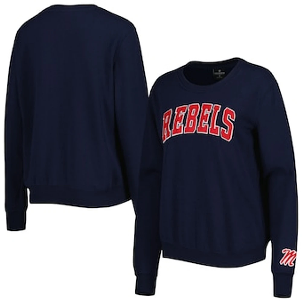 Women's Colosseum Navy Ole Miss Rebels Campanile Pullover Sweatshirt