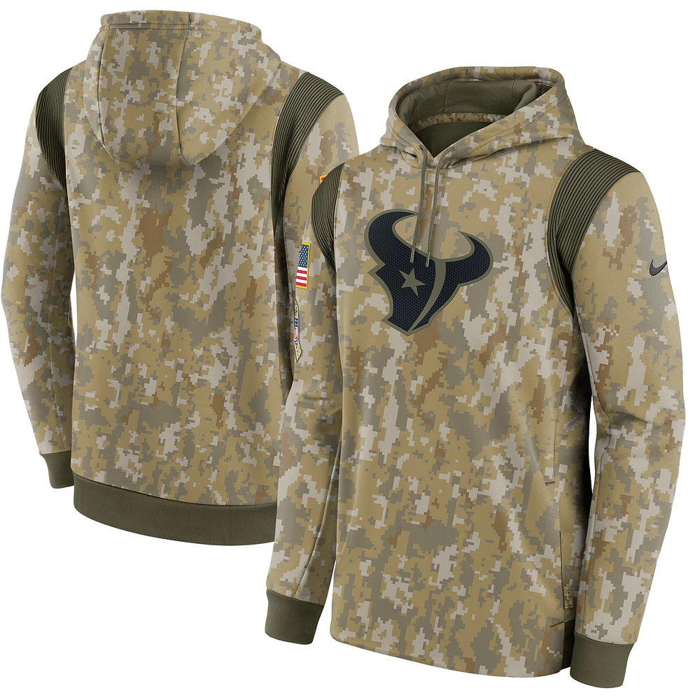 Men's Nike Camo Houston Texans Salute To Service Therma Performance Pullover Hoodie