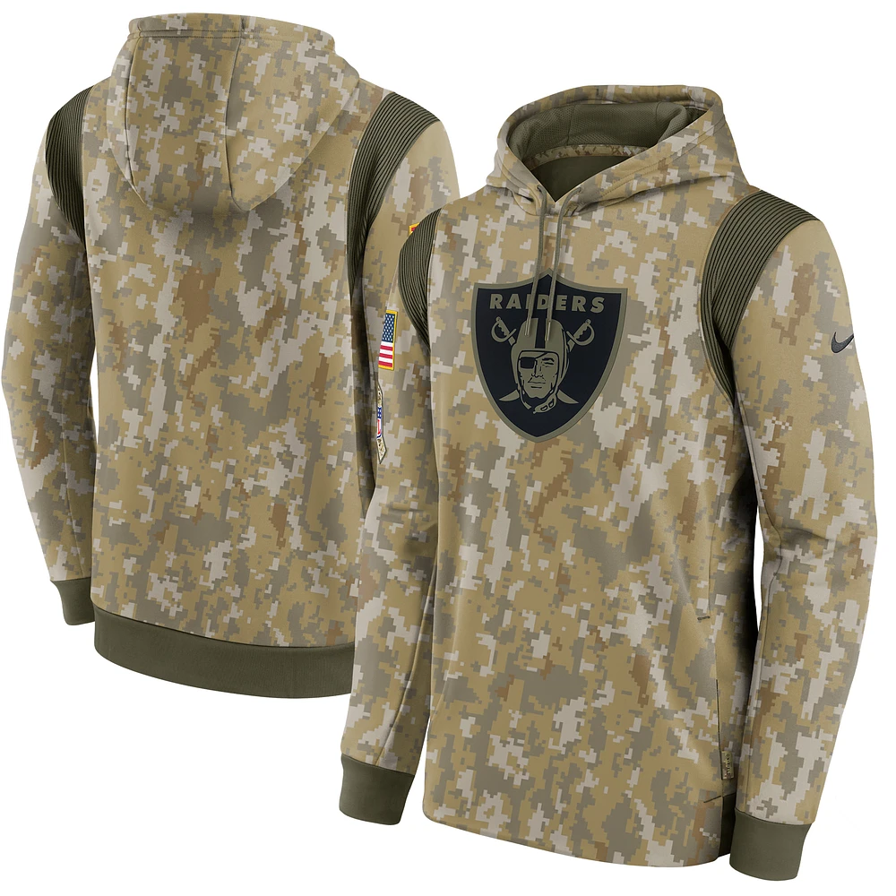 Men's Nike Camo Las Vegas Raiders Salute To Service Therma Performance Pullover Hoodie