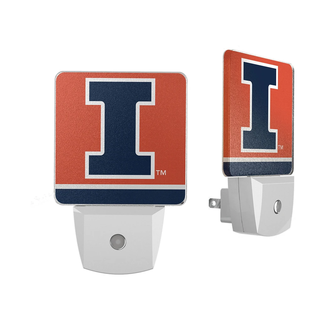 Illinois Fighting Illini Stripe Design Nightlight 2-Pack