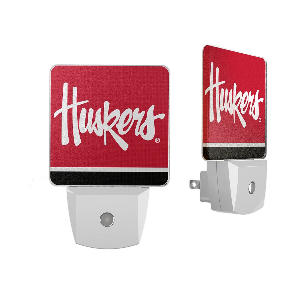 Nebraska Huskers Stripe Design Nightlight 2-Pack