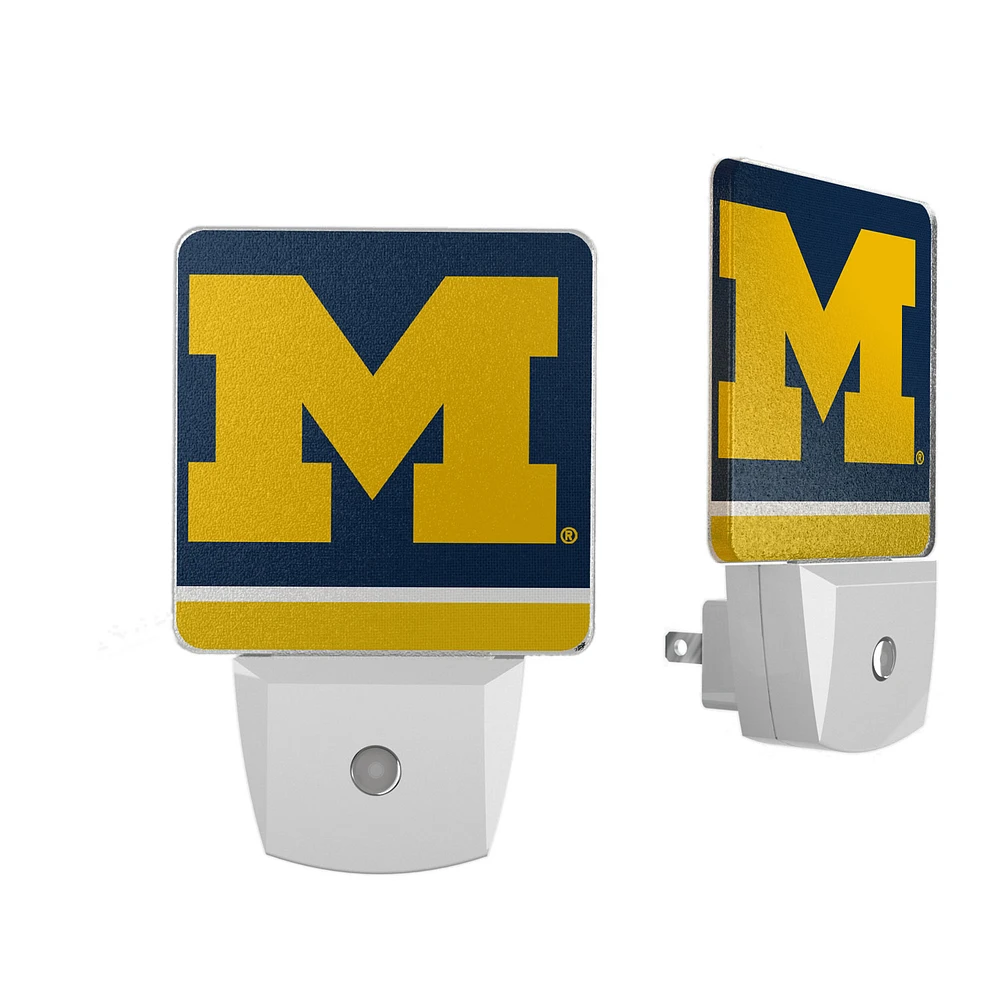 Michigan Wolverines Stripe Design Nightlight 2-Pack