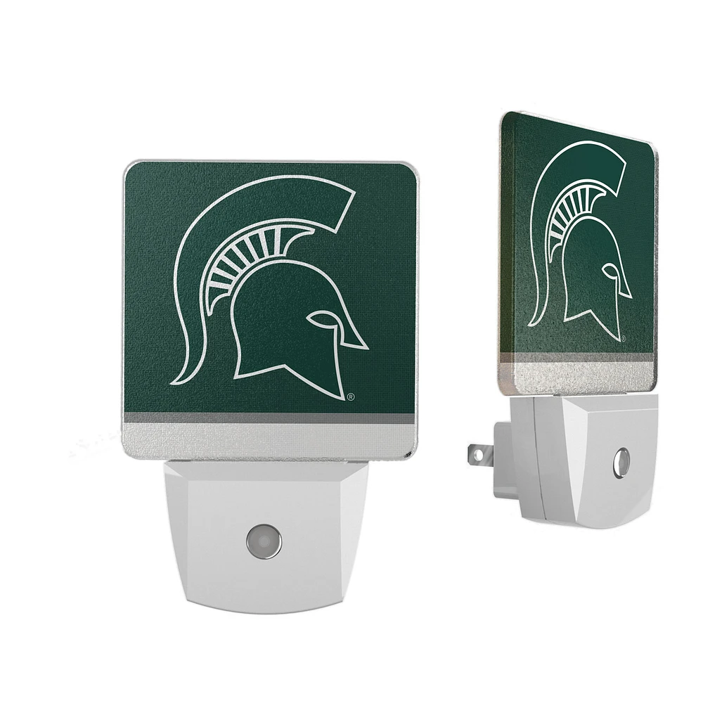 Michigan State Spartans Stripe Design Nightlight 2-Pack