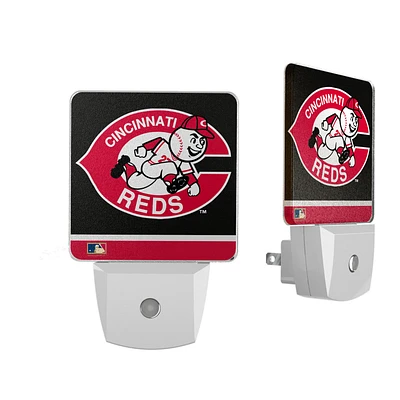 Cincinnati Reds Alternate Logo Stripe Design Nightlight 2-Pack
