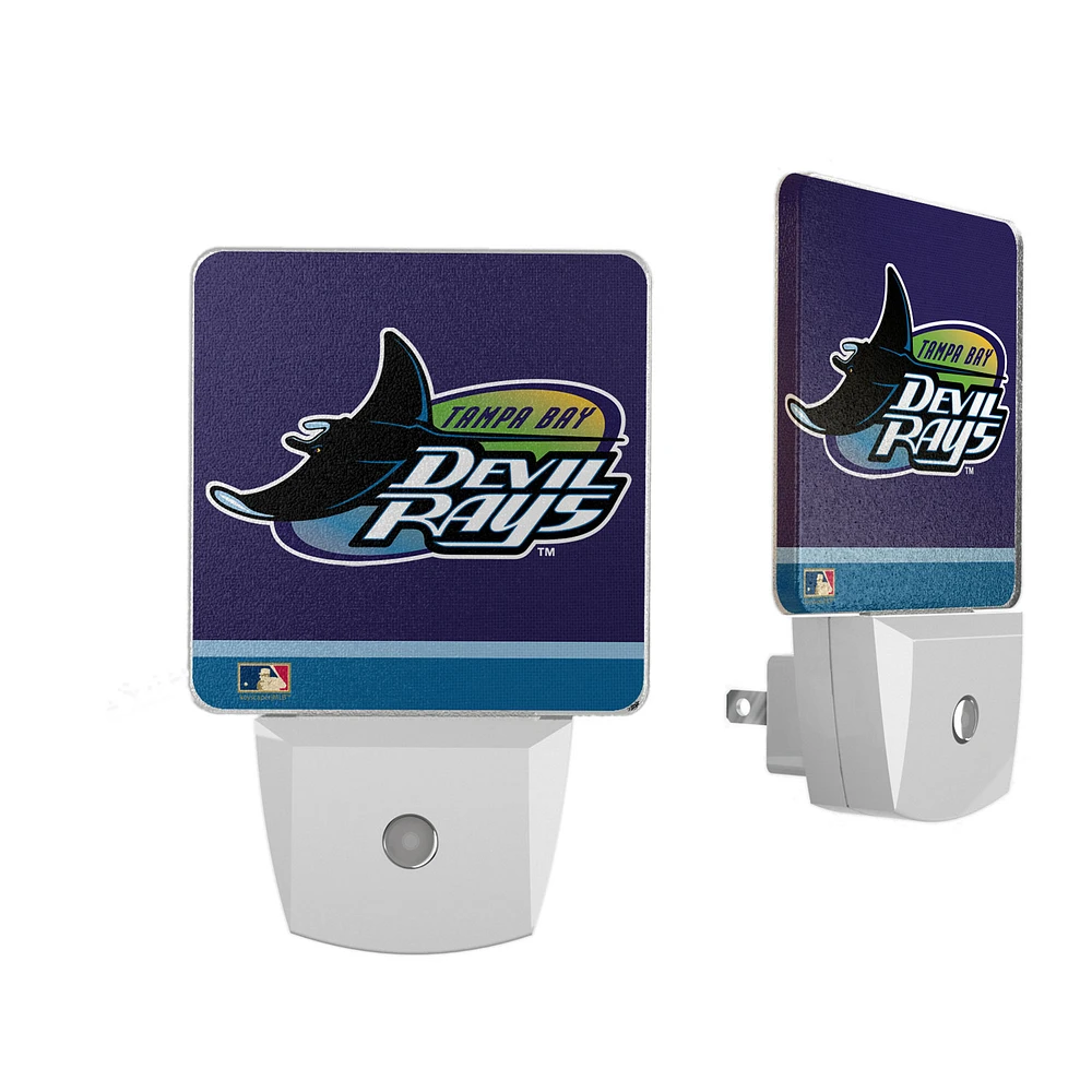Tampa Bay Rays Throwback Logo Stripe Design Nightlight 2-Pack