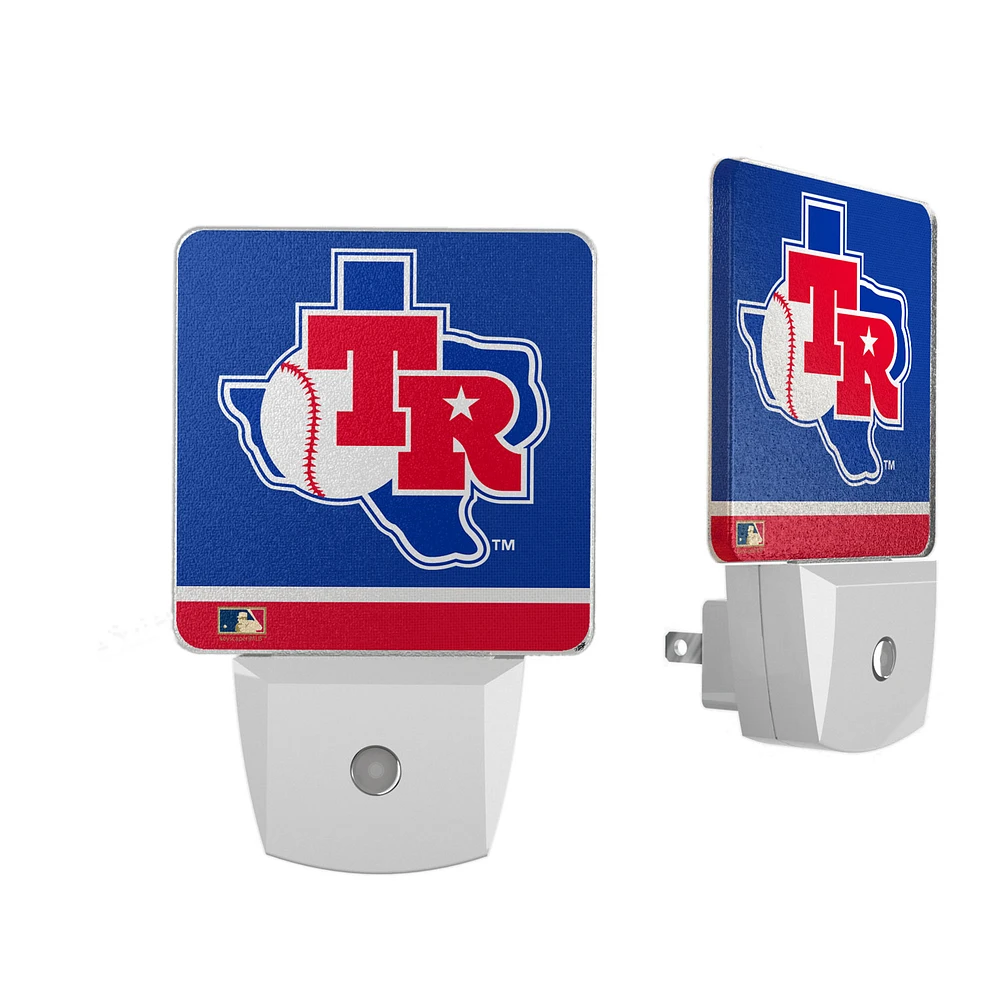Texas Rangers Throwback Logo Stripe Design Nightlight 2-Pack