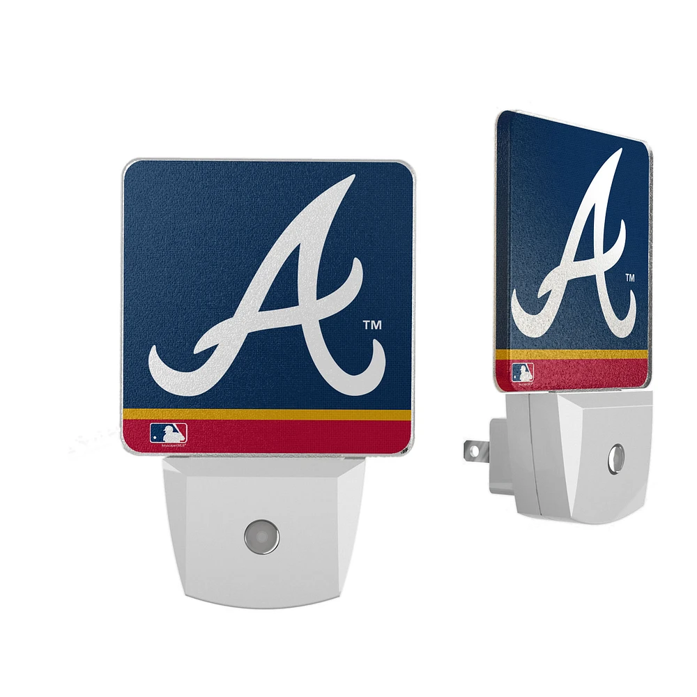 Atlanta Braves Alternate Logo Stripe Design Nightlight 2-Pack