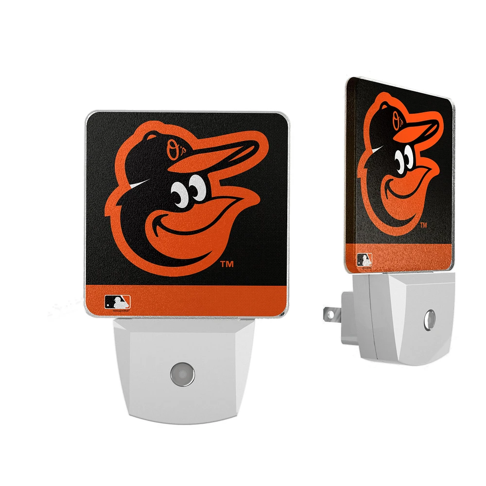 Baltimore Orioles Primary Logo Stripe Design Nightlight 2-Pack