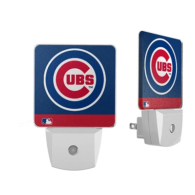Chicago Cubs Primary Logo Stripe Design Nightlight 2-Pack