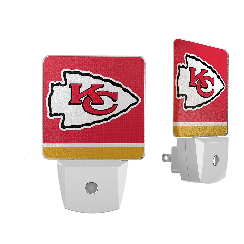 Kansas City Chiefs Stripe Design Nightlight 2-Pack