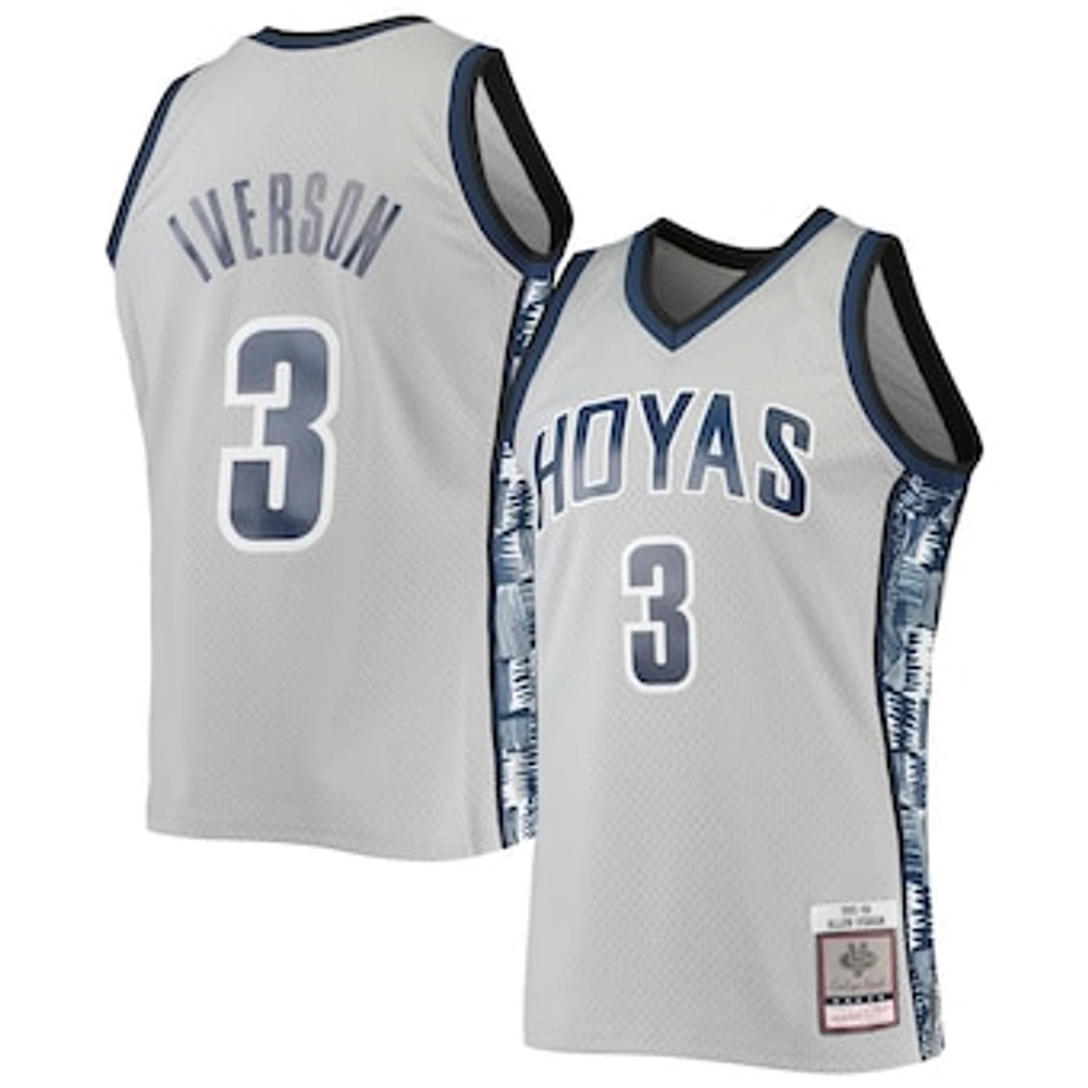 Men's Mitchell & Ness Allen Iverson Gray Georgetown Hoyas 1995/96 Swingman Replica Jersey
