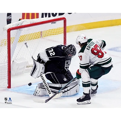 Kirill Kaprizov Minnesota Wild Unsigned NHL Debut Overtime Game-Winning Goal Photograph
