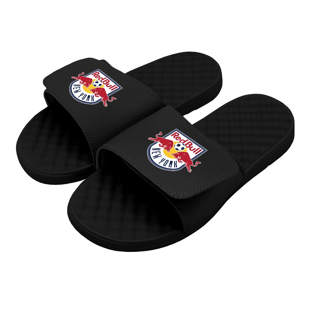 Youth ISlide Black New York Red Bulls Primary Logo Slide Sandals