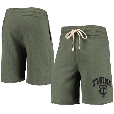 Men's Concepts Sport Heathered Olive Minnesota Twins Mainstream Tri-Blend Shorts