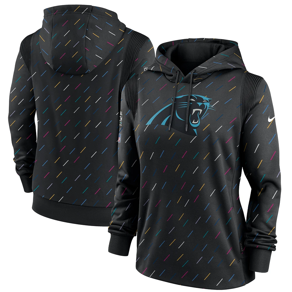 Women's Nike Anthracite Carolina Panthers NFL Crucial Catch Therma Pullover Hoodie
