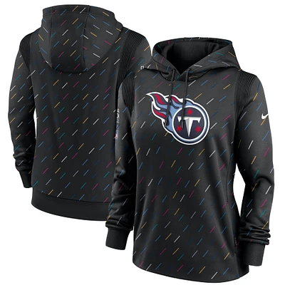 Women's Nike Anthracite Tennessee Titans NFL Crucial Catch Therma Pullover Hoodie