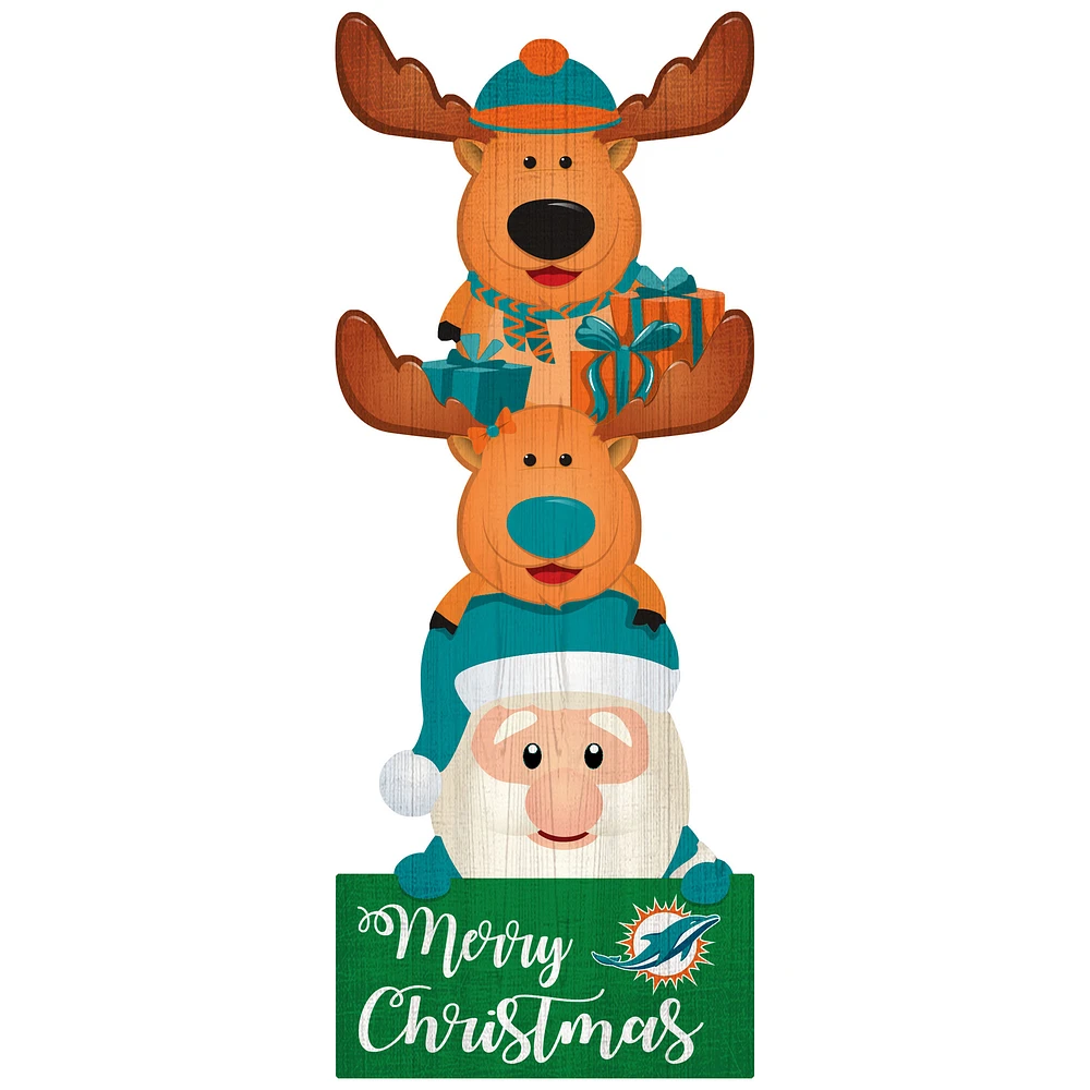 Miami Dolphins 31'' Santa Stack Leaner
