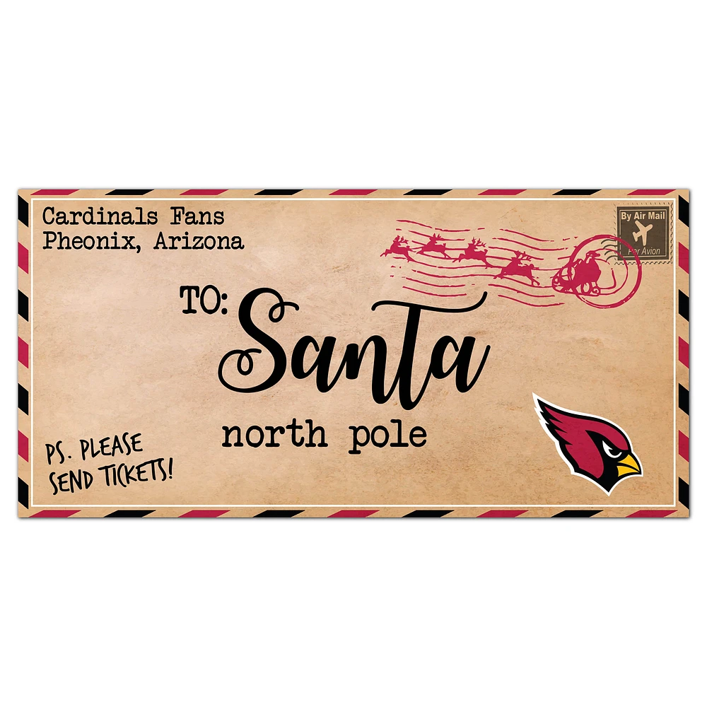 Arizona Cardinals 6'' x 12'' Letter to Santa Sign