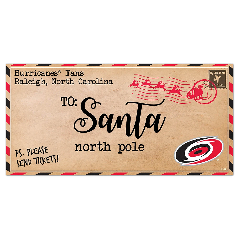 Carolina Hurricanes 6'' x 12'' Letter to Santa Sign