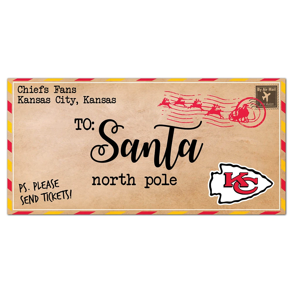 Kansas City Chiefs 6'' x 12'' Letter to Santa Sign