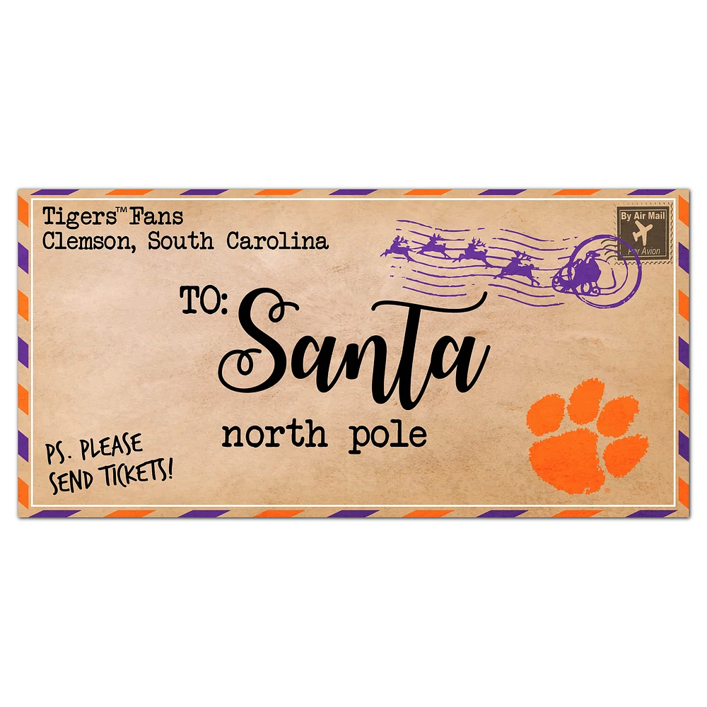 Clemson Tigers 6'' x 12'' Letter to Santa Sign