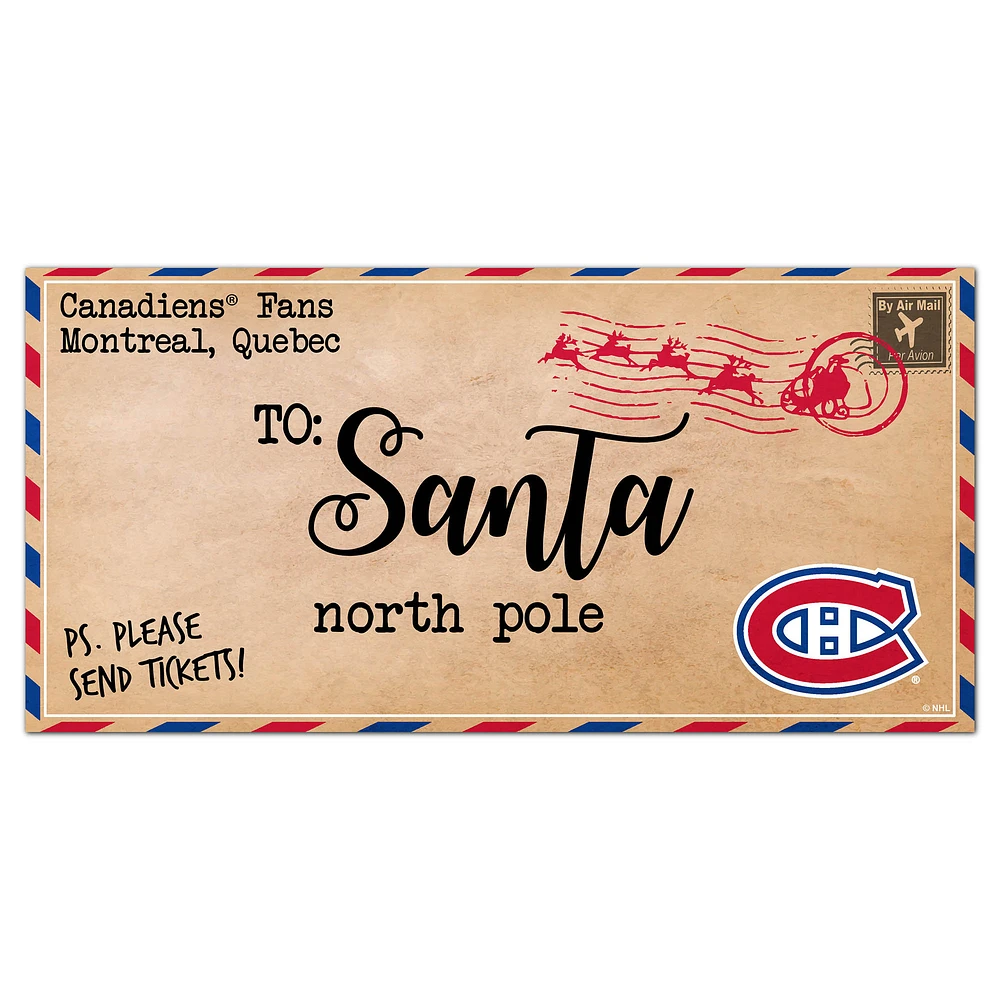 Montreal Canadiens 6'' x 12'' Letter to Santa Sign