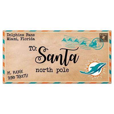 Miami Dolphins 6'' x 12'' Letter to Santa Sign