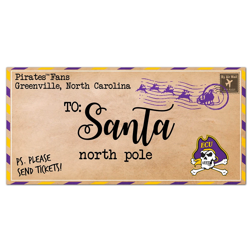 ECU Pirates 6'' x 12'' Letter to Santa Sign