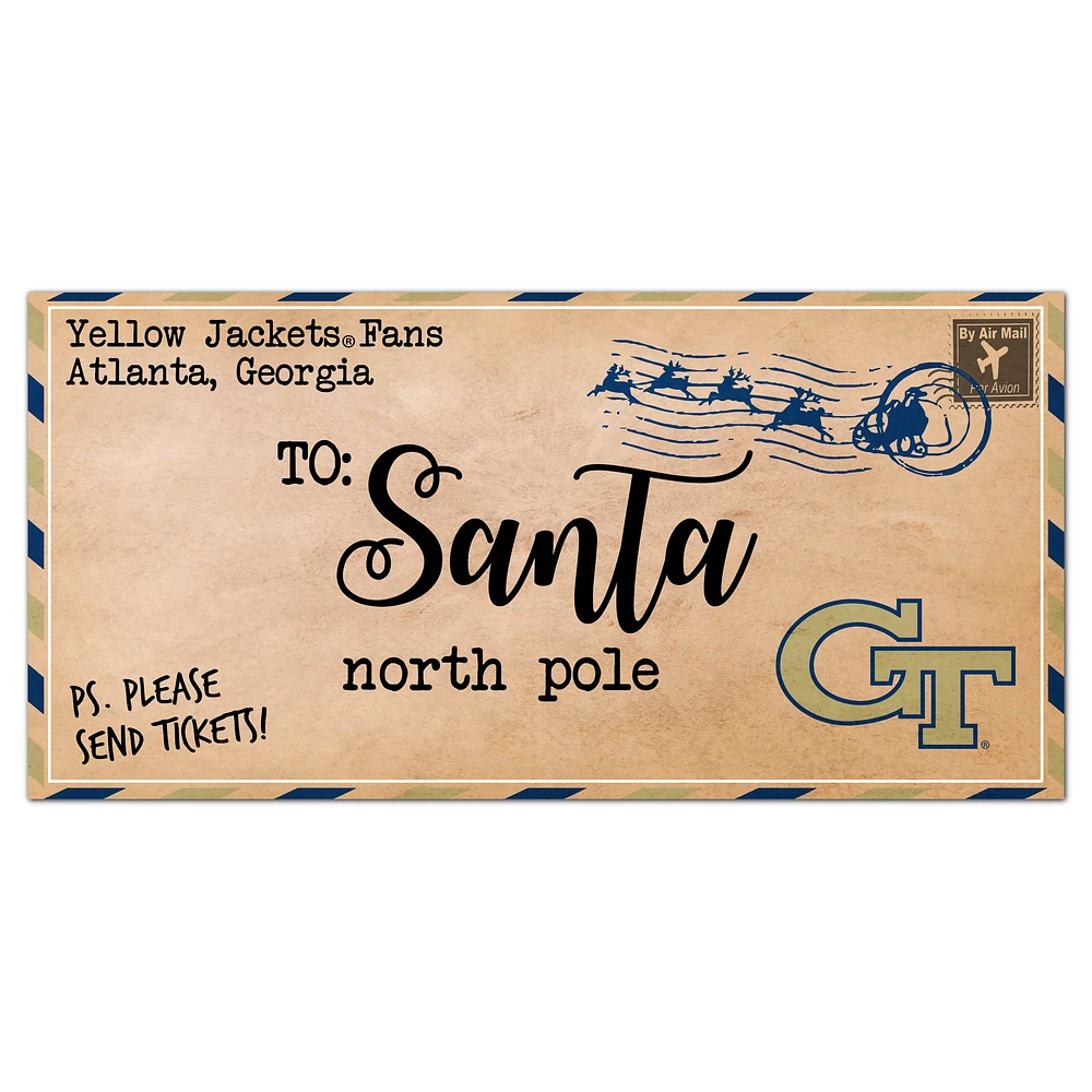 Georgia Tech Yellow Jackets 6'' x 12'' Letter to Santa Sign